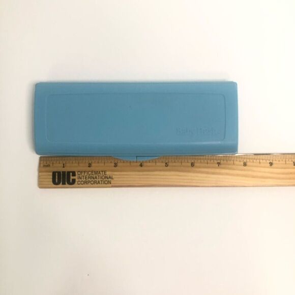 baby fresh wipe container travel size case blue Scott 80'S vintage prop - Picture 2 of 6